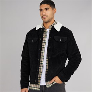 THREADBARE Mens Phili Cord Jacket Black
