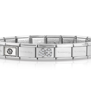 Classic Silver "40" Zirconia Charm Bracelet