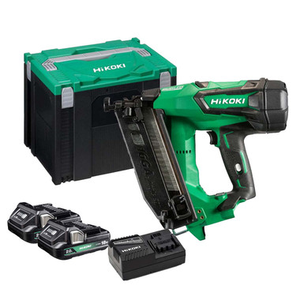 HiKOKI NT1865DMBJYZ 18V 16GA Brushless Angled Finish Nailer with 2x 2.0Ah Batteries