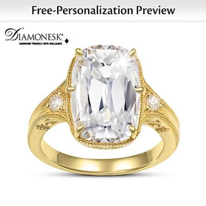 8-Carat Elongated Old Mine Cushion-Cut Diamonesk® Ring