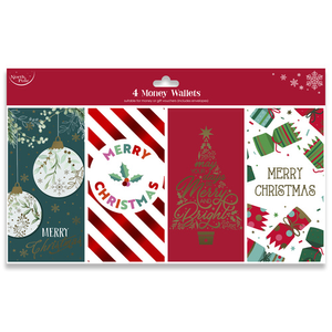 Contemporary Vibrant Christmas Money Wallets - Pack of 4