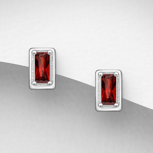 Signature Silver January Birthstone Dainty Stud Earrings