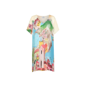 La Riviera Printed Midi Kaftan Dress - Pink & Multicolor (XL)