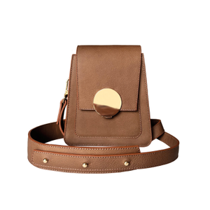 Yeen Mini Leather Crossbody Bag – Moss (Letter A)