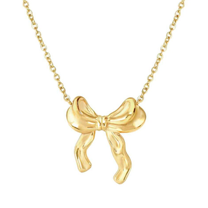 Ecclettica Gold Plated Steel Bow Necklace