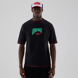 Stranger Things Black Oversized T-Shirt