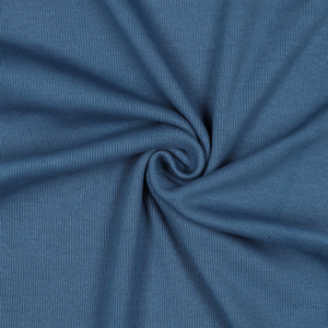 Tissu jersey bord côte côtelé - Bleu jeans