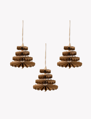 Maddox Tree Decoration Set of 3 Nutmeg Gold