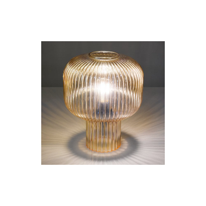 DEM4206 Demarius Table Lamp Amber Ribbed Glass