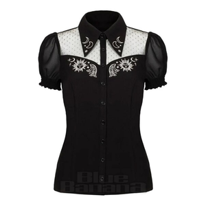 Hell Bunny Danica Blouse (Black)