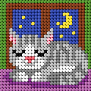 Kit canevas enfant - Le petit chat endormi