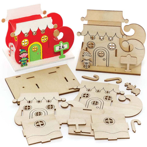 Kits de photophore de botte de Lutin Noël en bois