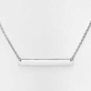 Signature Silver 30mm Engravable Bar Necklace