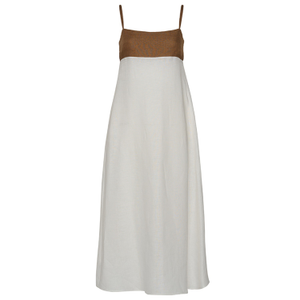 Olivia Luxe Linen Maxi Dress - Ivory (M)