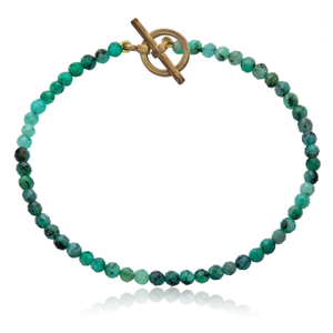 Oz - Emerald Faceted Bead Bracelet (7.5")