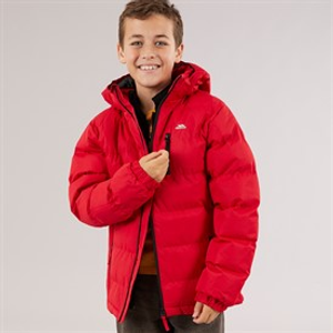 Trespass Junior Boys Figo Waterproof Padded Hooded Jacket Red