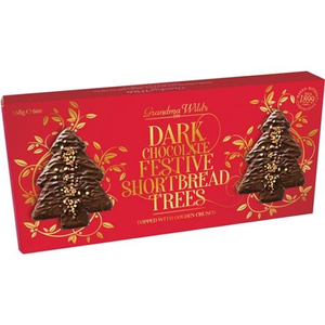 Grandma Wild - Dark Chocolate Festive Shortbread Trees 165g