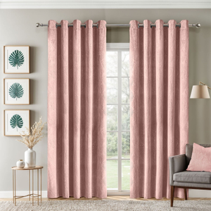 Twilight Blush Pink Velvet Blackout Curtains