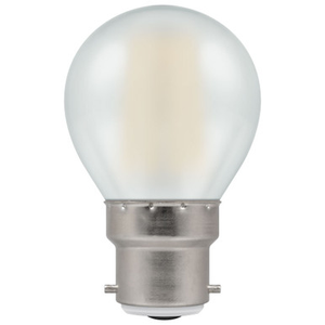 LED 45mm Round 4.2W (40W eq.) B22d Frosted 2700K Dimmable Crompton