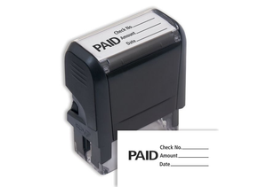Paid Stamp With Date & Check Number Lines - Self Inking