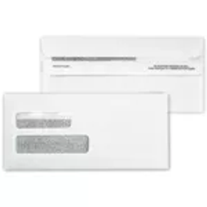 2-Window Confidential Self Seal Envelope-2 Flaps 9"x 4-1/8"
