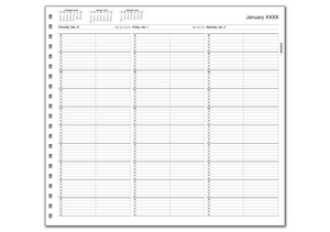 TimeScan 2 Col Looseleaf Book - 15 Min, 8am-7pm w/extra hr