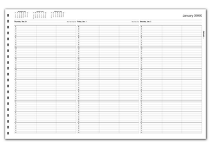 TimeScan 3 Col Looseleaf Book - 10 Min, 8am-6pm