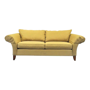 Late 20th Century Ethan Allen Flared Arm Beige Sofa, Made in Usa