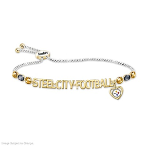 1.5-Carat Crystal Pittsburgh Steelers Fan Cheer Bracelet