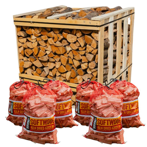 Large Alder Crate and 6 Net Bags of Warma Kindling Bundle