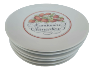 1970s Jacques Lobjoy Plaris French Porcelain Cheese Plates- Set of 6