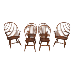 Set of 6 Dr Dimes Loop Back Windsor Dining Room Chairs