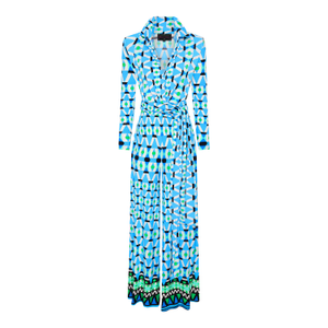 Blue Geometric Wide Leg Jumpsuit (L)