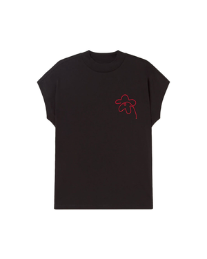 Hand Embroidered Flower Volta T-Shirt (M)