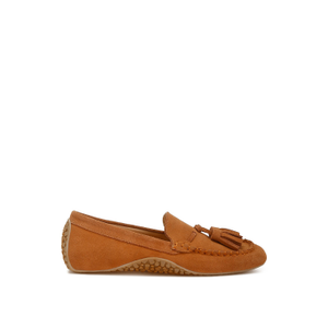 Kipstar Real Suede Leather Tassel Loafers In Tan By Rag & Co (7 UK)