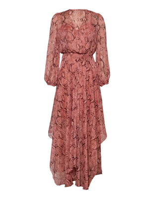 Mali Pink Pretty Snake Print Maxi Dress (XL)