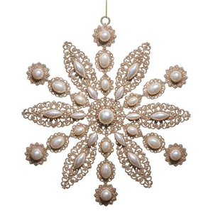 Raz - Holiday Rendezvous Glitter and Pearl Ornament