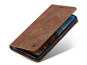 CaseMe Slim Synthetic Leather Wallet Case with Stand for Samsung Galaxy A17 - Tan