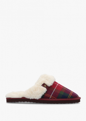 Claudia Tartan Winterberry Mule Slippers