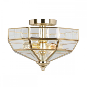 OLD PARK PB Old Park Two Light Semi-flush Polished Brass