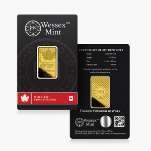 Wessex Mint 1/1000th oz Maple Leaf Solid Gold Bar