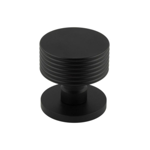Ribbon 60 mm Dia Mortice Door knob Concealed Fixing Matt Black Finish