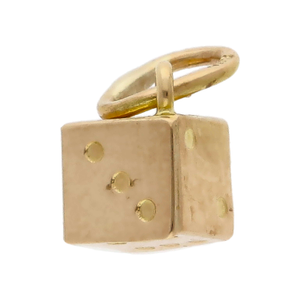 Pre-Owned 14ct Yellow Gold Hollow Dice Charm
