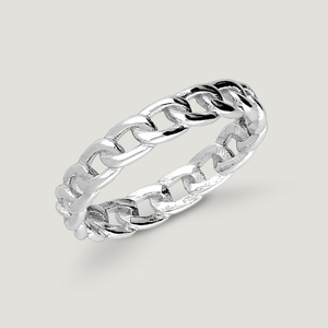 CANDY Cane Silver Chain Link Ring