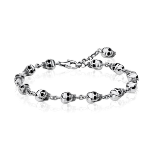 Rebel at Heart Silver Skulls Bracelet