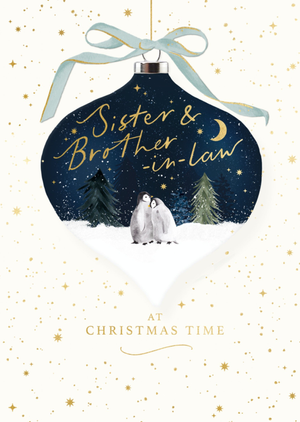 Cute Penguin Bauble Sister and Brother in Law Christmas Car