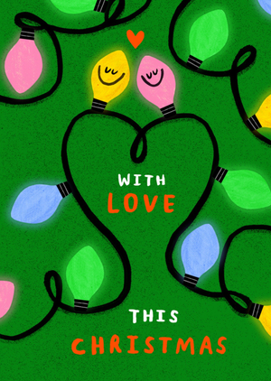 With Love This Christmas Illustrated Lights Card