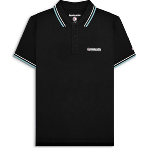 Lambretta Mens Twin Tipped Retro Polo Shirt - 4XL / Black/Pebble/Smoke