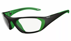 Bolle Baller Prescription Glasses - Black &amp; Green, Bolle Protectives Clear (Incl. Platinum Anti-Fog)