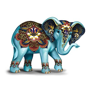 Beauty And Strength Cloisonne Elephant Figurine Collection